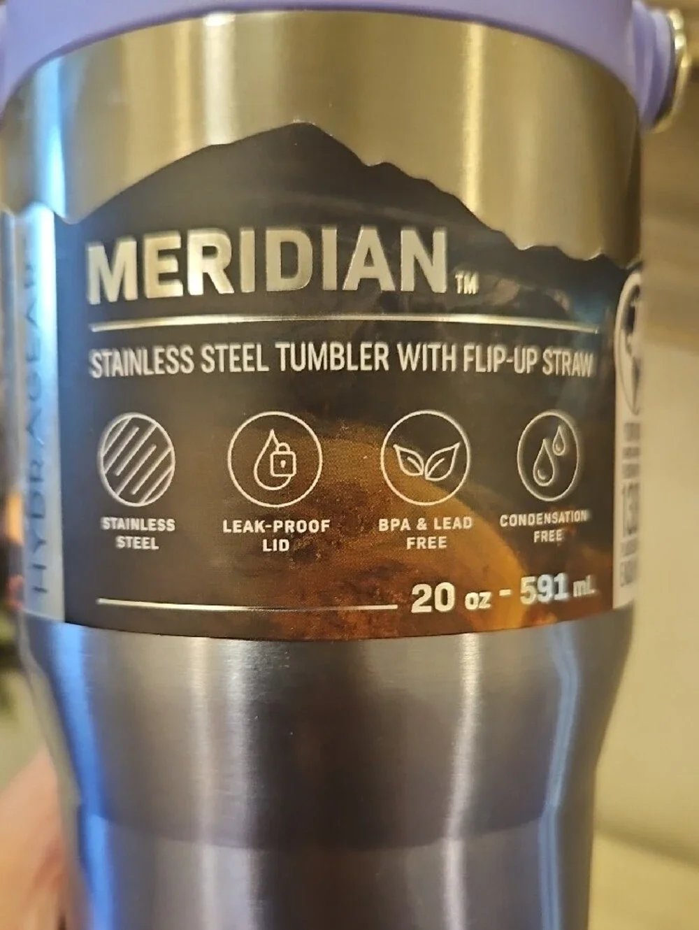 Meridian Lavender Stainless Steel Tumbler with Handle
